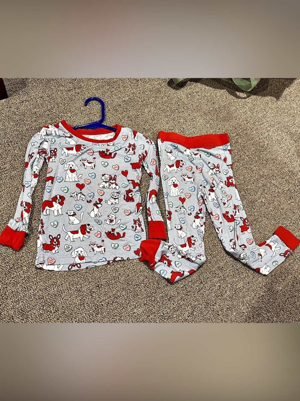 Little Sleepies Santa's Helpers Girls 2T Pajama Set Gray & Red